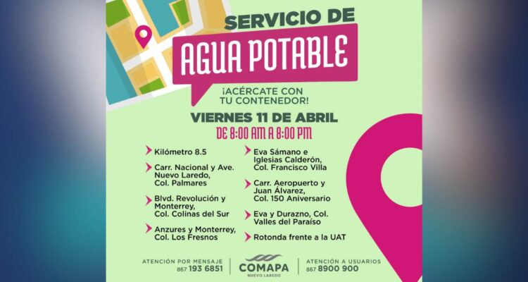 suspenden servicio de agua en Nuevo Laredo