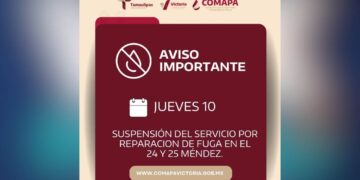 suspensión de servicio de agua en Ciudad Victoria