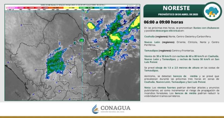 ¿Pronostican vientos fuertes y lluvias para este miércoles en Tamaulipas?