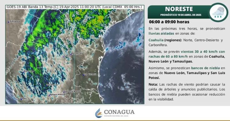 ¿Se esperan chubascos en Tamaulipas este sábado 19 de abril por el Frente Frío 39?