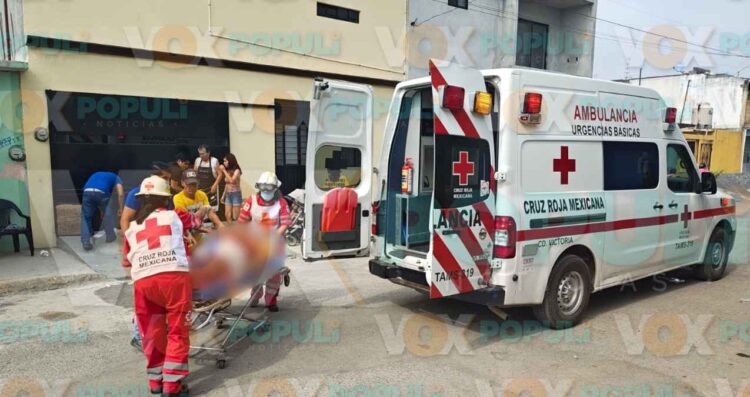 Abuelito cae de su bicicleta y queda herido en Ciudad Victoria, Tamaulipas