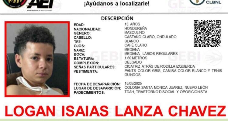 Adolescente hondureño desaparece en Juárez, Nuevo León
