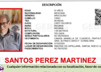 Autoridades buscan a un adulto mayor que se encuentra desaparecido en García, Nuevo León