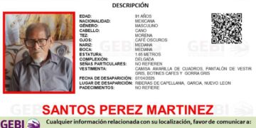 Autoridades buscan a un adulto mayor que se encuentra desaparecido en García, Nuevo León