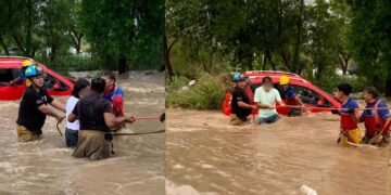 Bomberos rescatan familia Victoria