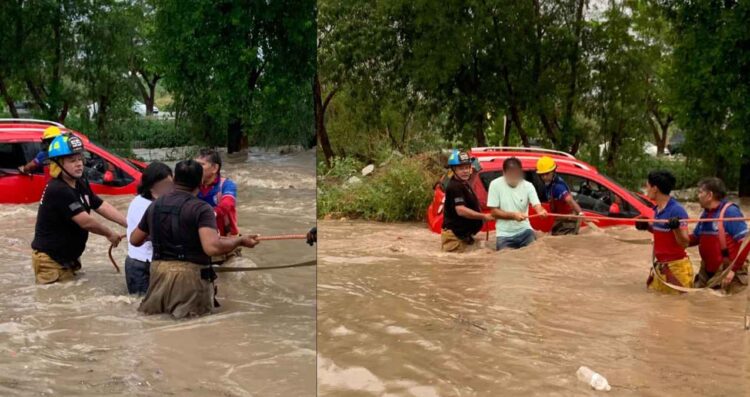 Bomberos rescatan familia Victoria