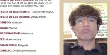 Buscan a Diego Olvera Gómez, joven de 19 años desaparecido en Hidalgo