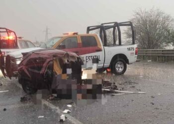 Carretera Federal 85 bloqueada por fatal accidente en Villagrán, Tamaulipas; hay dos muertos y heridos