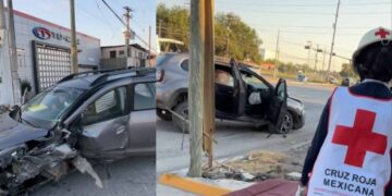 Choca y vuelca conductor de Didi en Matamoros, Tamaulipas