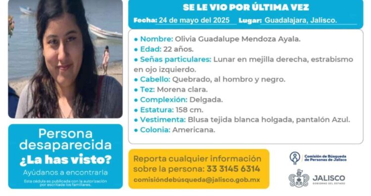 Desaparece estudiante de la Universidad de Guadalajara tras salir de un restaurante