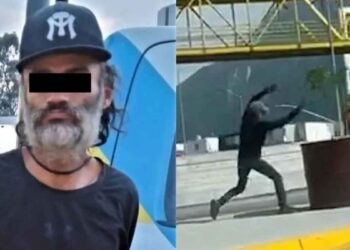 Detienen a hombre por dañar árboles en rotonda de Monterrey, Nuevo León