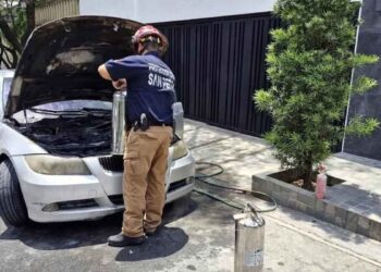 Incendio auto San Pedro