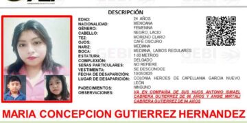 Joven madre desaparece junto a sus 2 hijos en García, Nuevo León