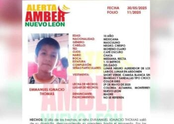 Lanzan Alerta Amber en Monterrey, Nuevo León, por desaparición de Emmanuel Ignacio, niño de 10 años
