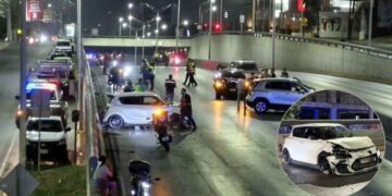 Monterrey: Carambola en la Avenida Paseo de los Leones provoca caos vehicular