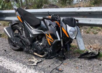 Motociclista caída carretera a Tula
