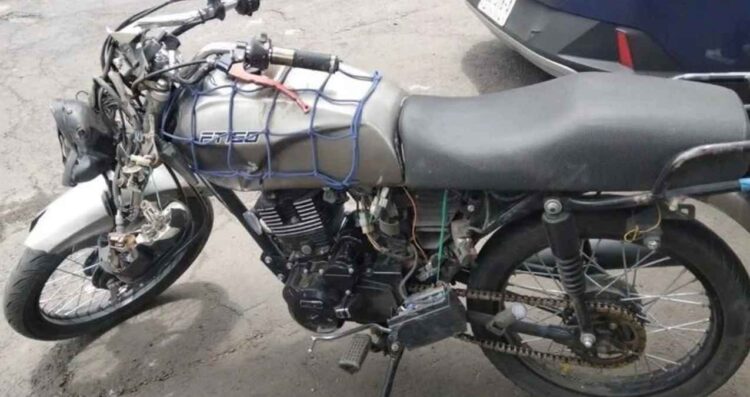 Motociclista derrapa Tlalpan