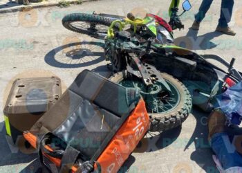Motociclista repartidor resulta herido tras ignorar alto en el centro de Ciudad Victoria