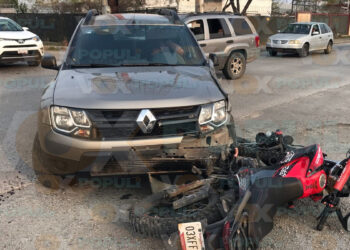 Motociclista resulta herido tras choque con camioneta en Ciudad Victoria