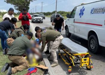 Motociclista resulta herido tras derrape por aceite en vialidad de Matamoros, Tamaulipas