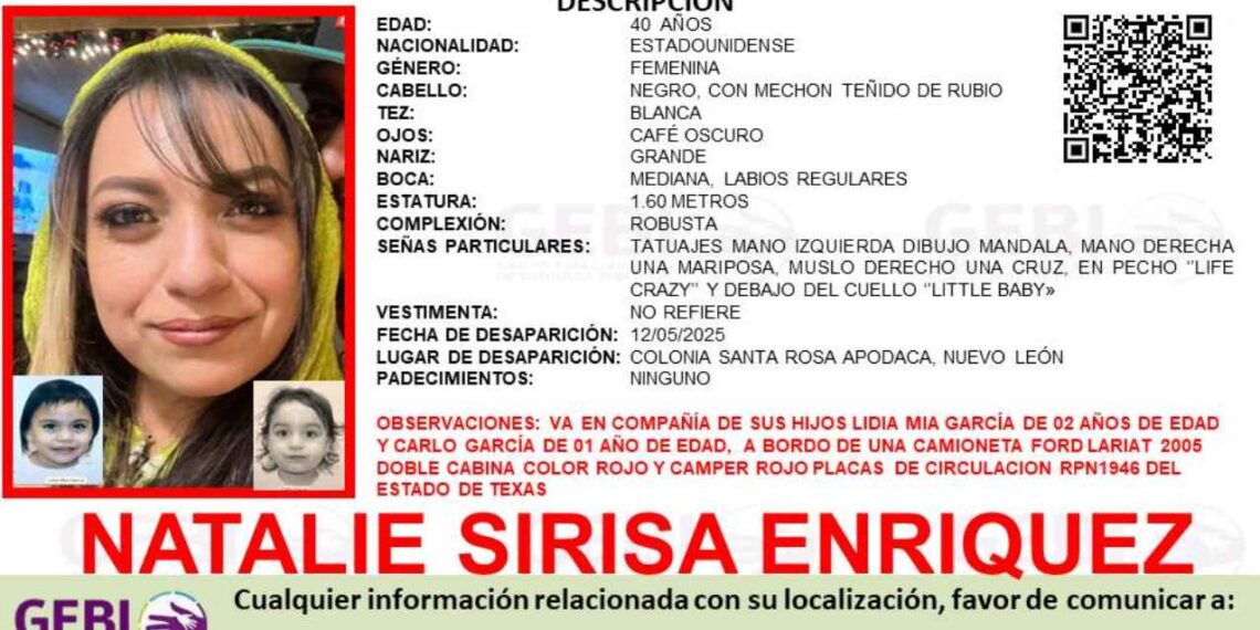 Mujer estadounidense desaparece junto con sus 2 hijos en Apodaca, Nuevo León