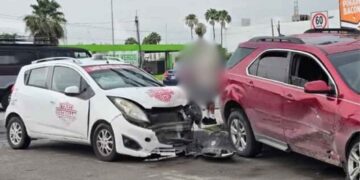 choque camioneta taxi Matamoros