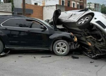 Accidente vial en el centro de Matamoros deja daños