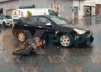 Repartidor de Didi resulta lesionado tras choque en el centro de Ciudad Victoria, Tamaulipas