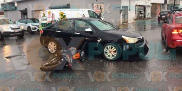 Repartidor de Didi resulta lesionado tras choque en el centro de Ciudad Victoria, Tamaulipas