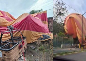 Reportan desplome de un globo aerostático con al menos 12 heridos en San Martín de las Pirámides, Edomex
