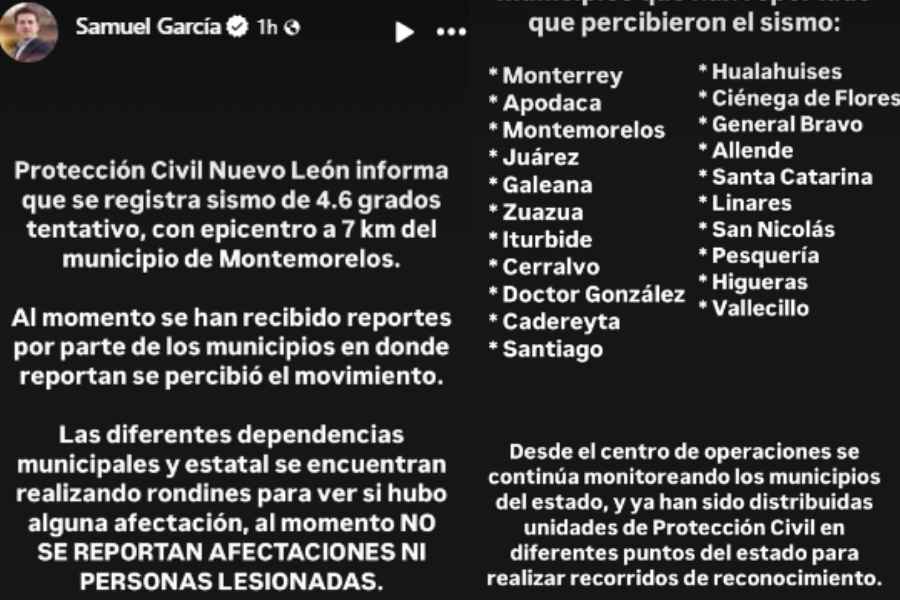 Samuel García sismo Montemorelos (1)