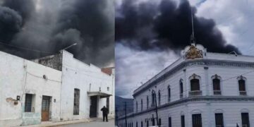 Se incendia bodega cerca de la Presidencia Municipal de Ciudad Victoria, Tamaulipas