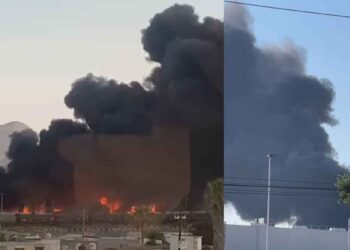 Se registra incendio en una empresa recicladora de Saltillo, Coahuila