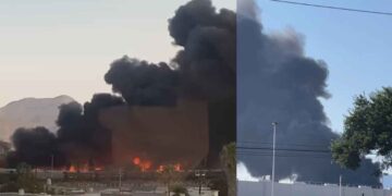 Se registra incendio en una empresa recicladora de Saltillo, Coahuila