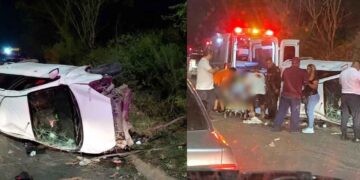 Volcadura taxi Juárez Fallecida