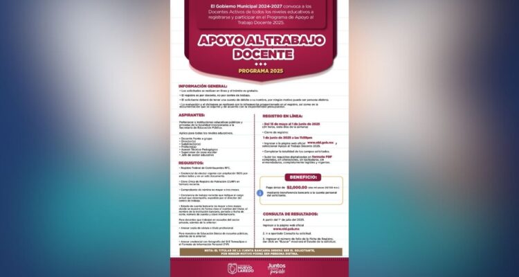 apoyo a maestros Nuevo Laredo