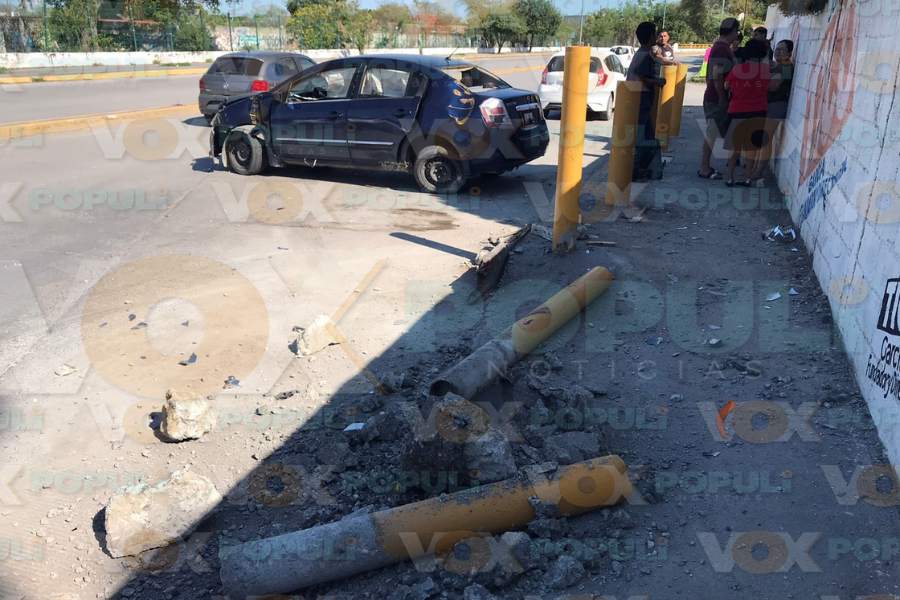 choque contra protecciones metálicas en Victoria