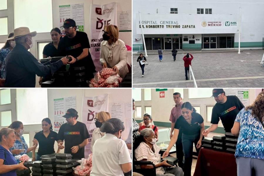 donación de comida en hospital de Victoria