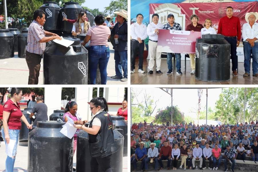 entrega tinacos en Jaumave