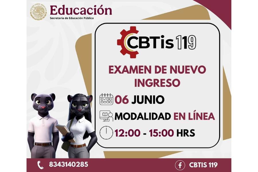 examen de ingreso al CBTis 119