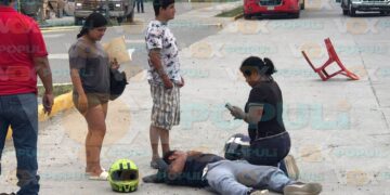 motociclista accidentado en Victoria
