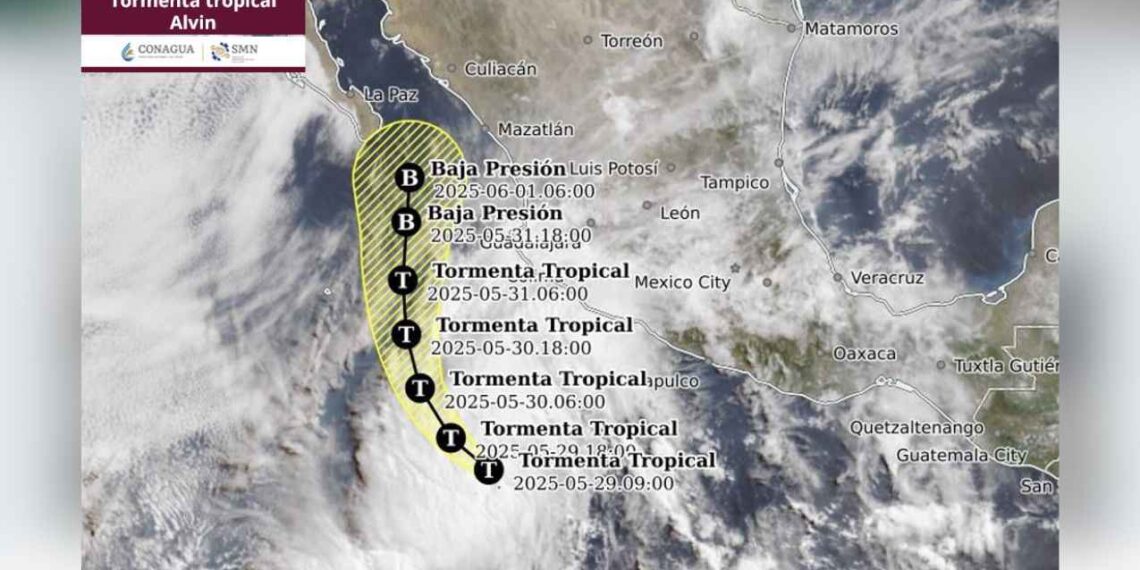 trayectoria Tormenta Tropical Alvin
