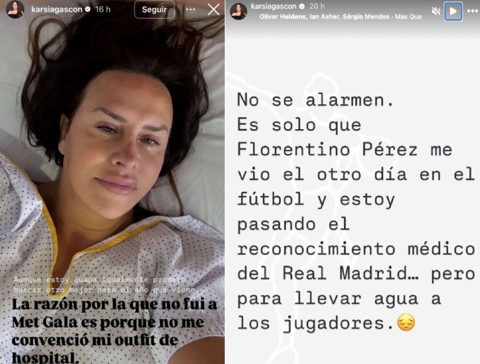 Karla Sofía Gascón tranquiliza a sus fans tras foto desde el hospital