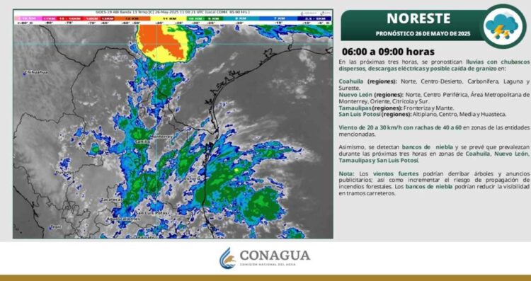 ¿Canal de baja presión causará chubascos en Tamaulipas este 26 de mayo?