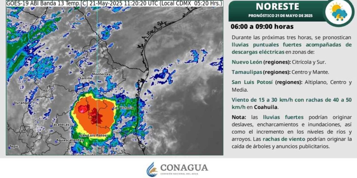 ¿Continuarán las intensas lluvias en Tamaulipas este 21 de mayo?