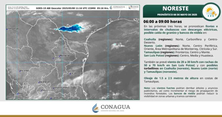 ¿Continuarán las lluvias en Tamaulipas este jueves?