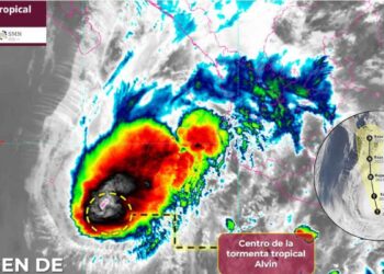 ¿Cuál es la trayectoria de la Tormenta tropical Alvin en su acercamiento hacia México?