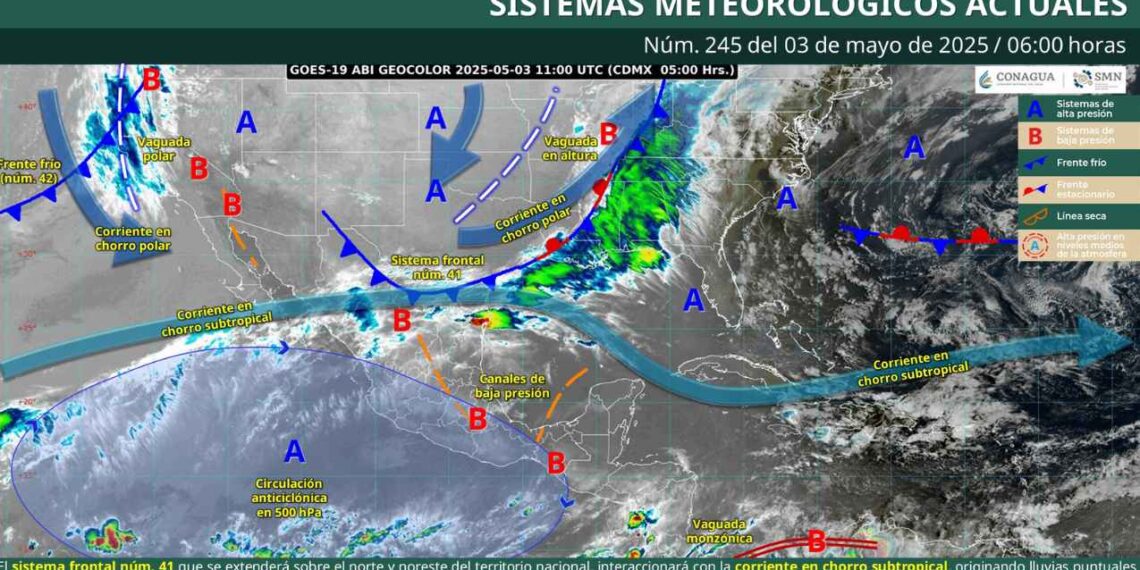 ¿Cuáles estados tendrán fuertes lluvias debido al ingreso del Frente Frío No. 42?