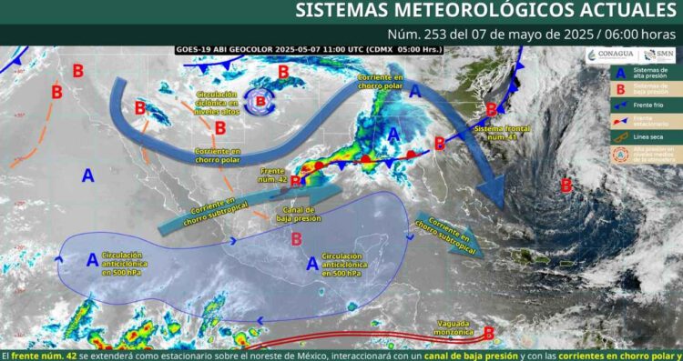 ¿Dónde se esperan lluvias debido a un canal de baja presión, según el SMN?