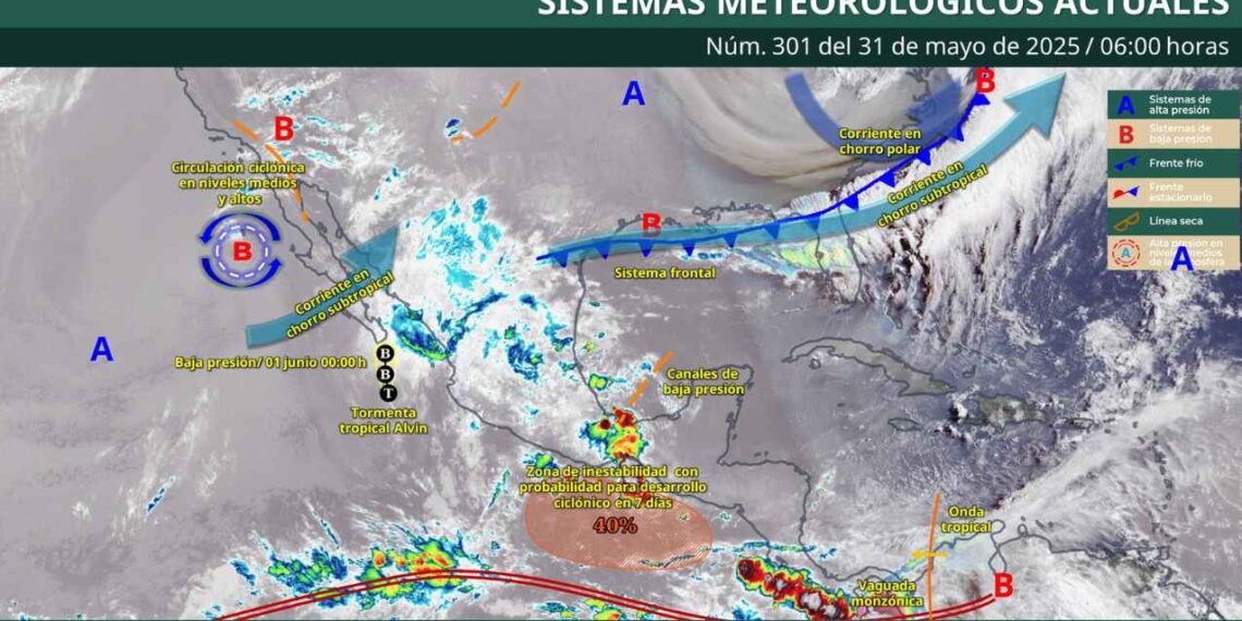 ¿En qué estados de México se esperan lluvias fuertes a puntuales este sábado?